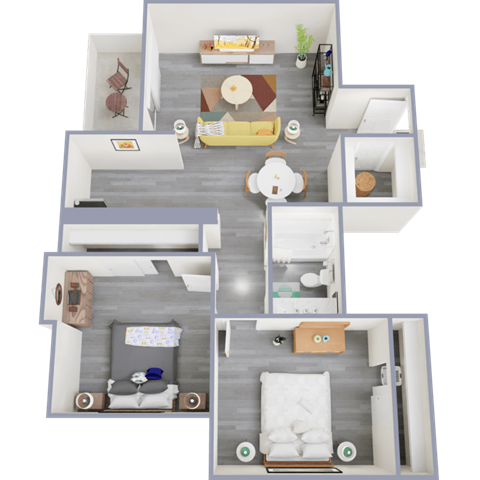 a 3d rendering of the clubhouse floor plan